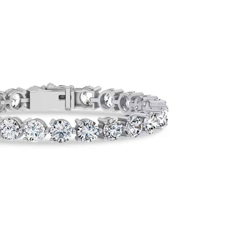14K White Gold Three-Prong Lab Diamond Tennis Bracelet (20 ct. tw.) - 6.5 In.