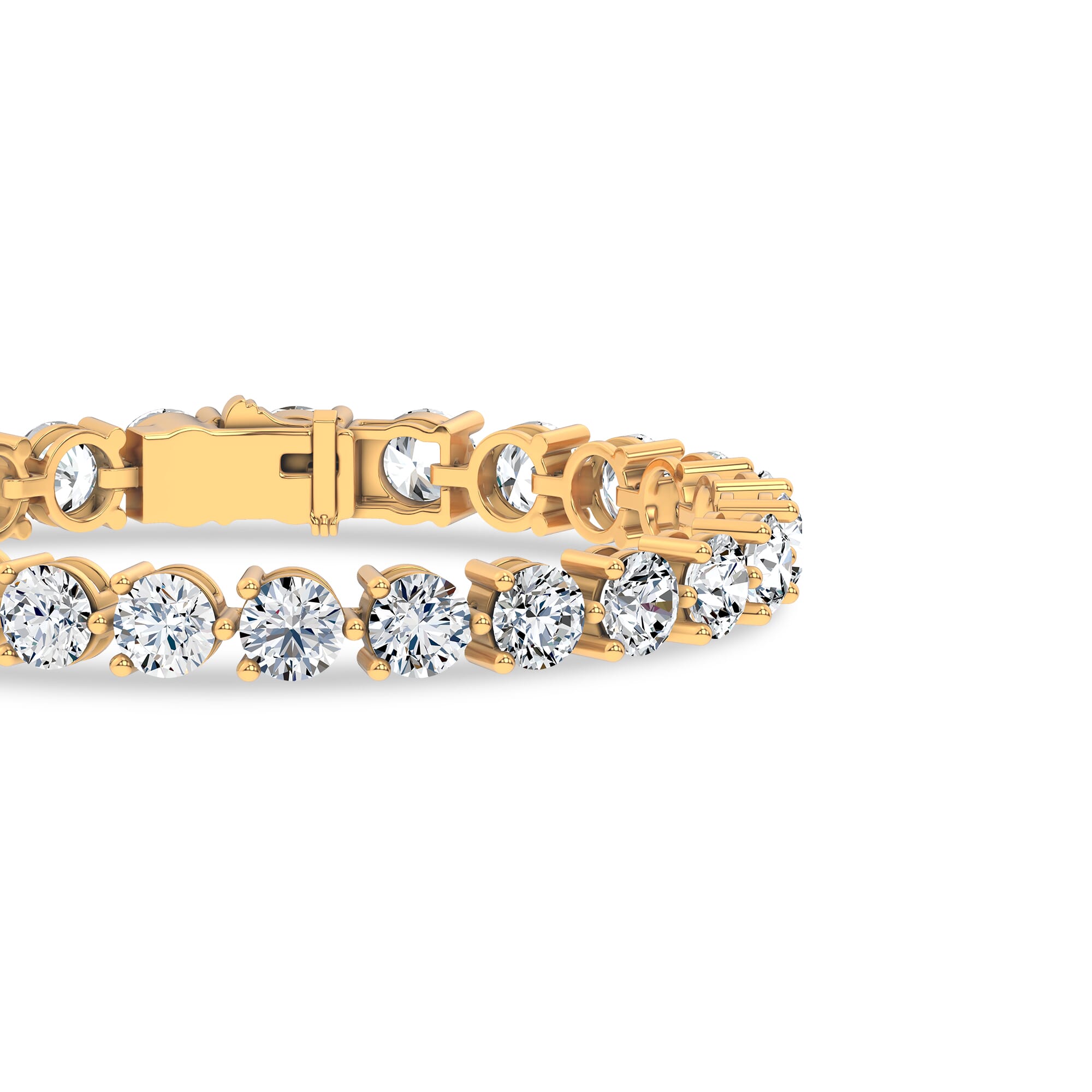 14K Yellow Gold Three-Prong Lab Diamond Tennis Bracelet (20 ct. tw.) - 6.5 In.