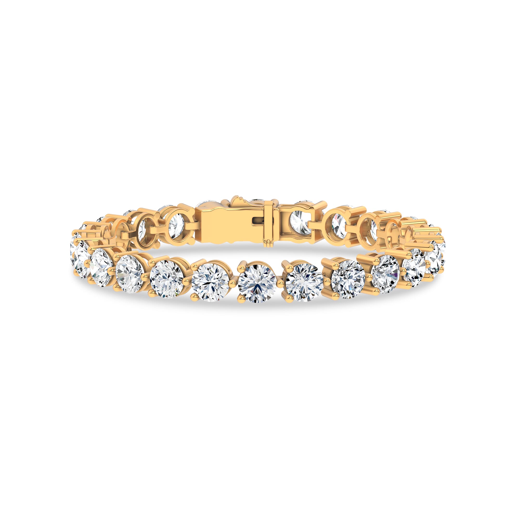 14K Yellow Gold Three-Prong Lab Diamond Tennis Bracelet (20 ct. tw.) - 7.5 In.