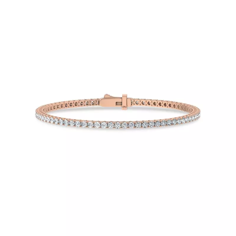 14K Rose Gold Four-Prong Lab Diamond Tennis Bracelet (3 ct. tw.) - 6.5 In.