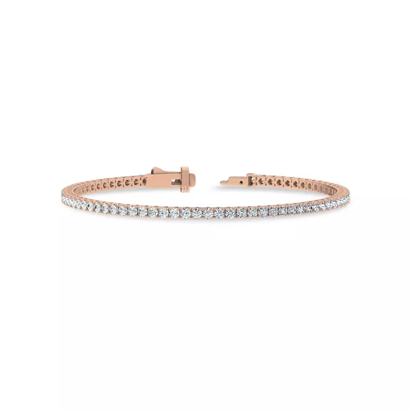 14K Rose Gold Four-Prong Lab Diamond Tennis Bracelet (3 ct. tw.) - 6.5 In.