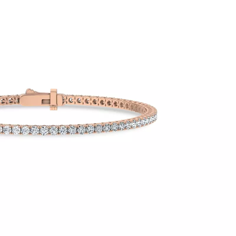 14K Rose Gold Four-Prong Lab Diamond Tennis Bracelet (3 ct. tw.) - 6.5 In.