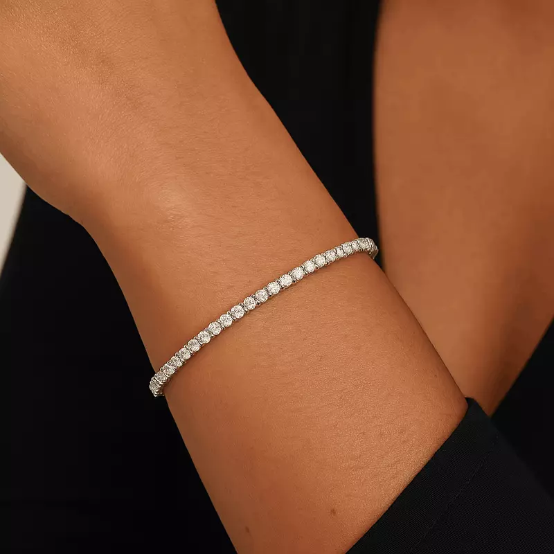 14K White Gold Four-Prong Lab Diamond Tennis Bracelet (3 ct. tw.)