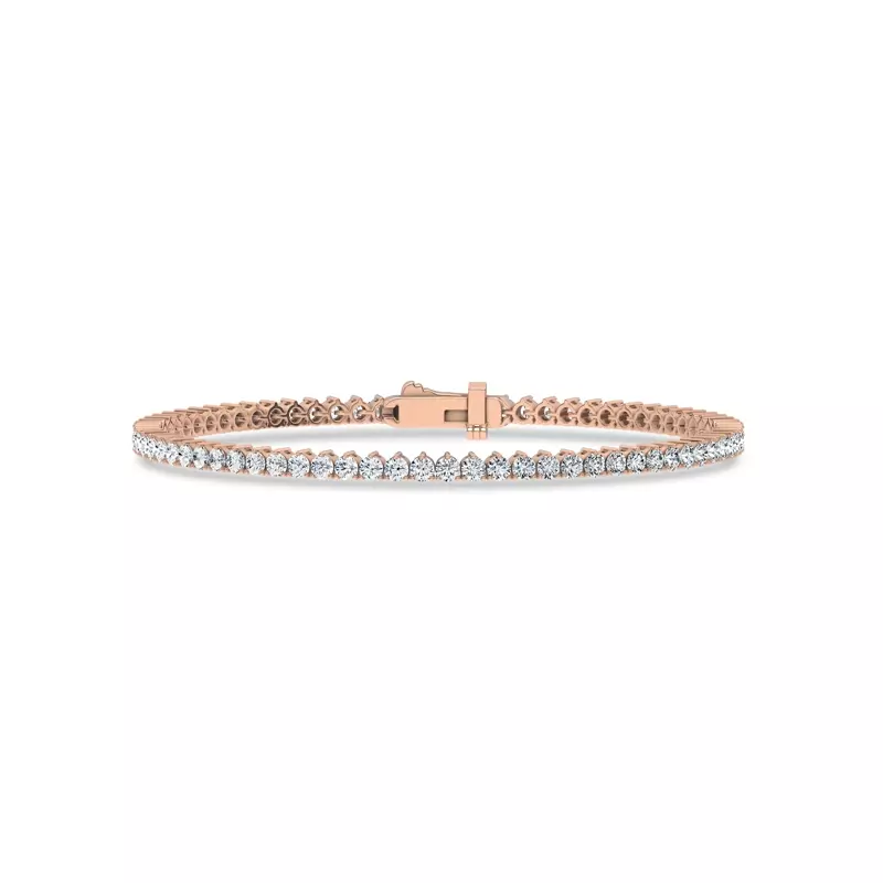 14K Rose Gold Three-Prong Lab Diamond Tennis Bracelet (3 ct. tw.)
