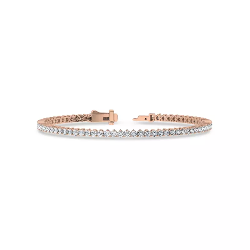 14K Rose Gold Three-Prong Lab Diamond Tennis Bracelet (3 ct. tw.)