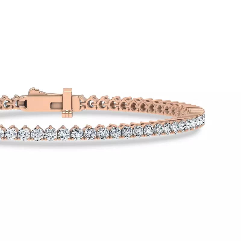 14K Rose Gold Three-Prong Lab Diamond Tennis Bracelet (3 ct. tw.)