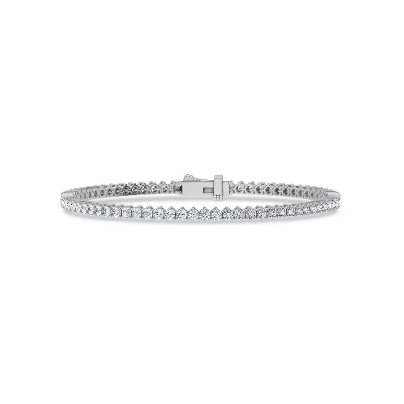14K White Gold Three-Prong Lab Diamond Tennis Bracelet (3 ct. tw.)