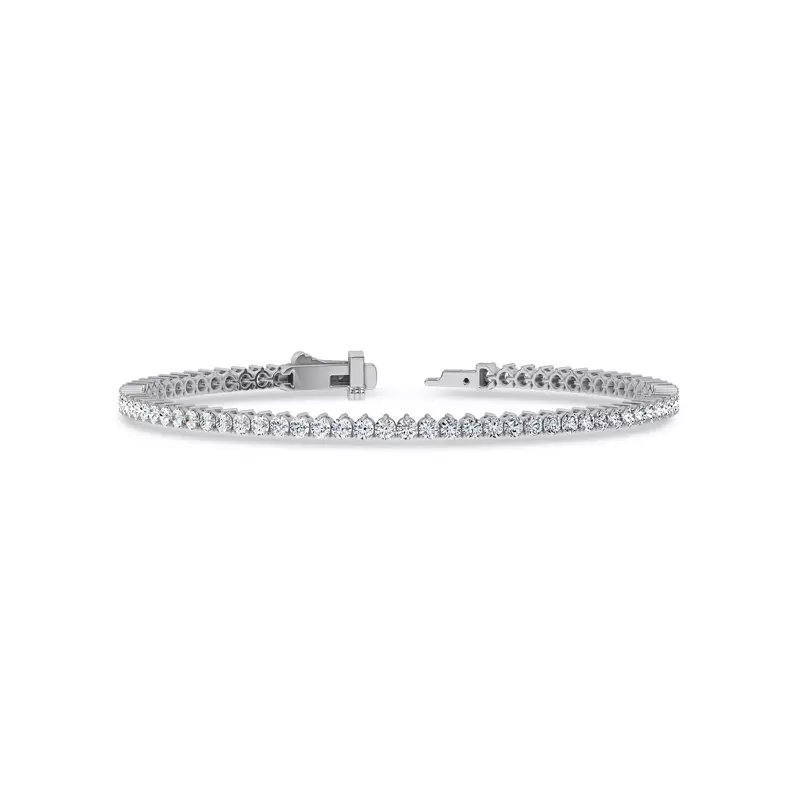 14K White Gold Three-Prong Lab Diamond Tennis Bracelet (3 ct. tw.)