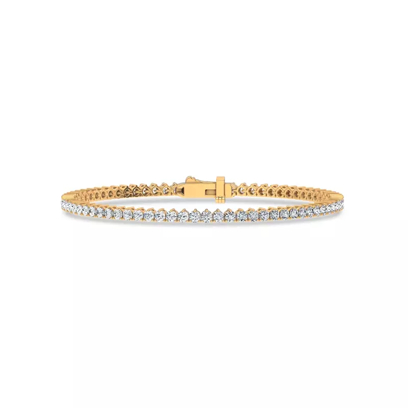 14K Yellow Gold Three-Prong Lab Diamond Tennis Bracelet (3 ct. tw.)
