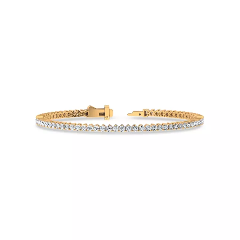 14K Yellow Gold Three-Prong Lab Diamond Tennis Bracelet (3 ct. tw.)