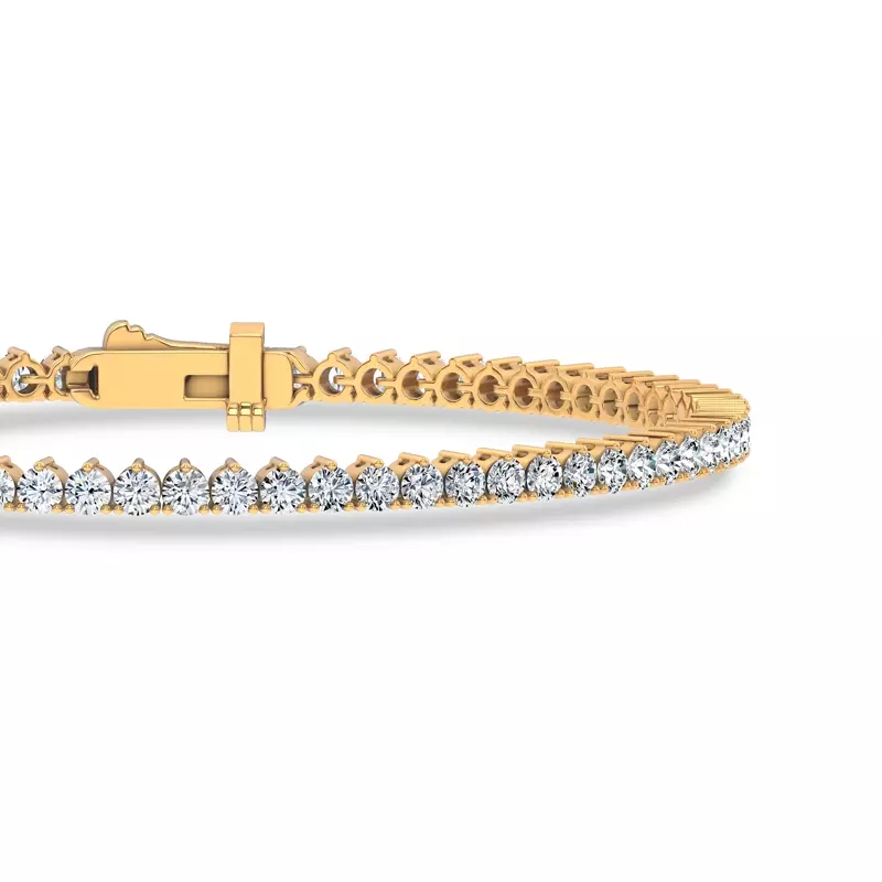 14K Yellow Gold Three-Prong Lab Diamond Tennis Bracelet (3 ct. tw.)