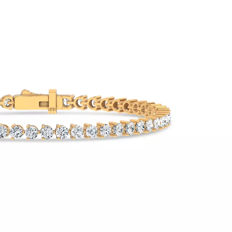 14K Yellow Gold Three-Prong Lab Diamond Tennis Bracelet (4 ct. tw.)