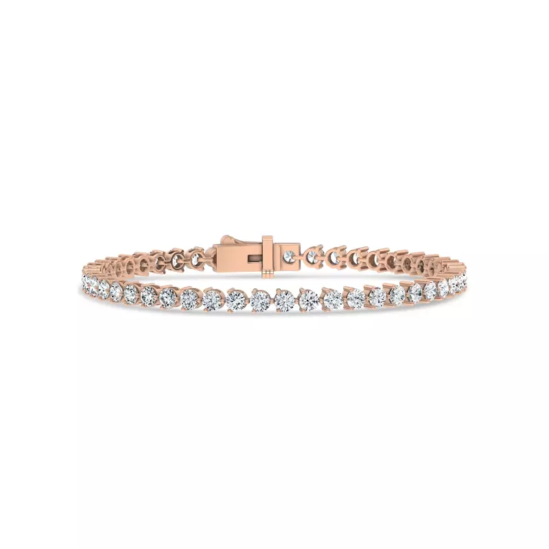 14K Rose Gold Three-Prong Lab Diamond Tennis Bracelet (5 ct. tw.)