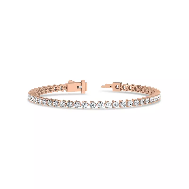 14K Rose Gold Three-Prong Lab Diamond Tennis Bracelet (5 ct. tw.)
