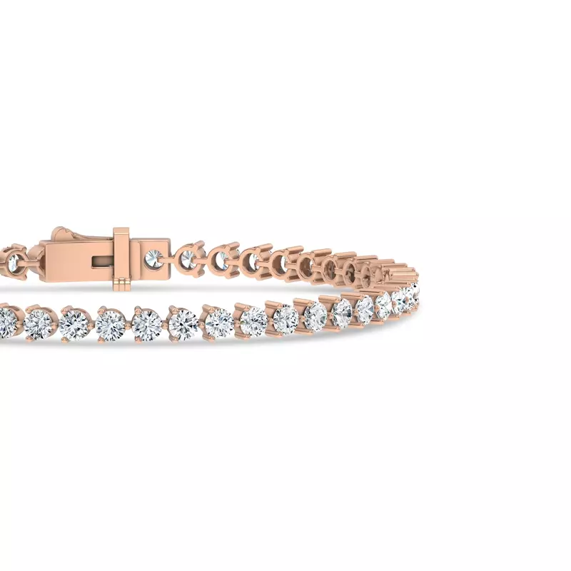 14K Rose Gold Three-Prong Lab Diamond Tennis Bracelet (5 ct. tw.)