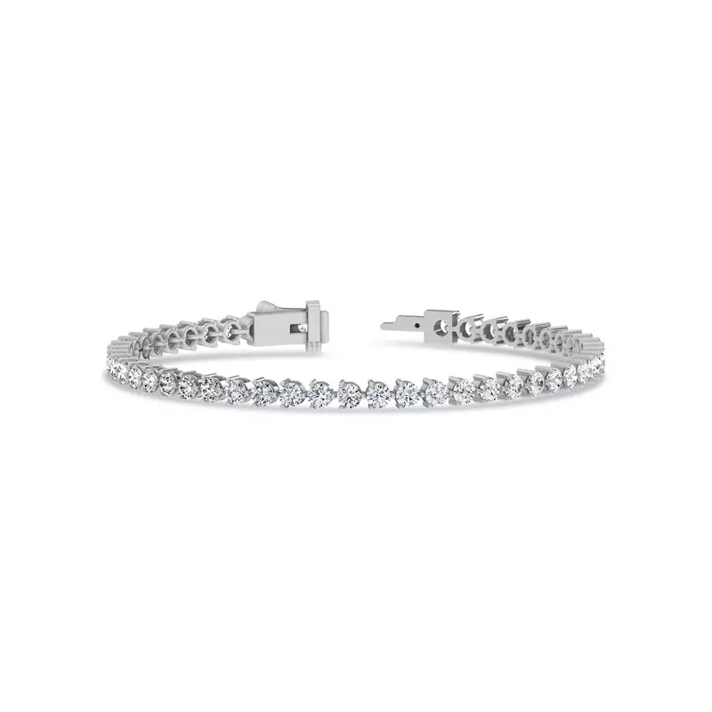 14K White Gold Three-Prong Lab Diamond Tennis Bracelet (5 ct. tw.) - 7.5 In.