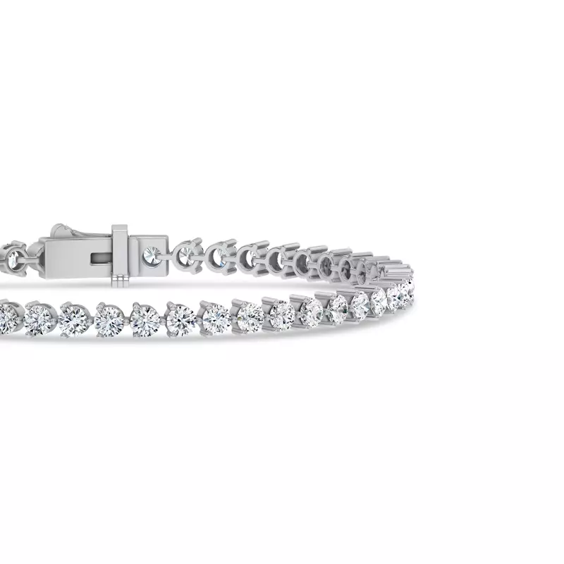 14K White Gold Three-Prong Lab Diamond Tennis Bracelet (5 ct. tw.) - 7.5 In.