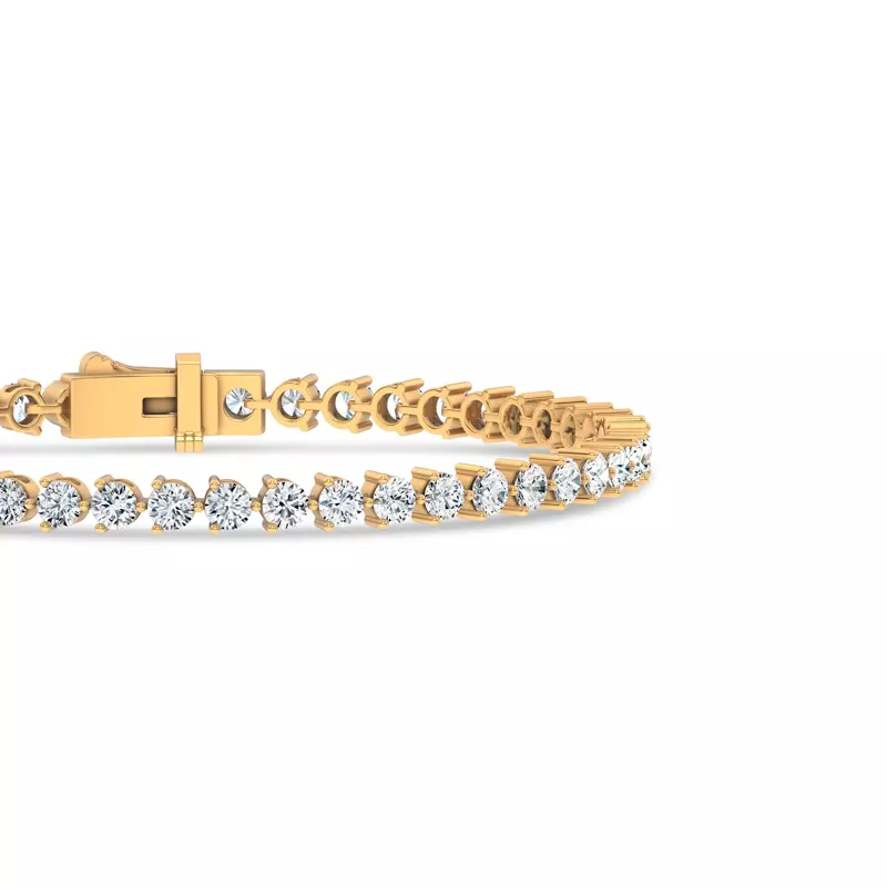 14K Yellow Gold Three-Prong Lab Diamond Tennis Bracelet (5 ct. tw.)