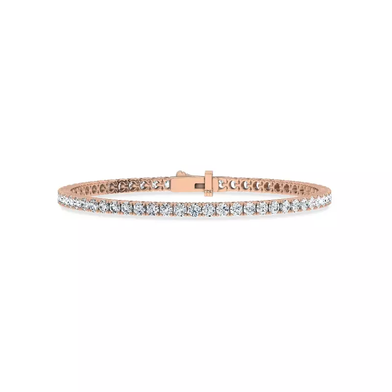 14K Rose Gold Four-Prong Lab Diamond Tennis Bracelet (5 ct. tw.)