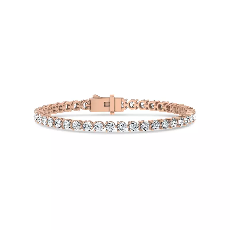 14K Rose Gold Three-Prong Lab Diamond Tennis Bracelet (6 ct. tw.)