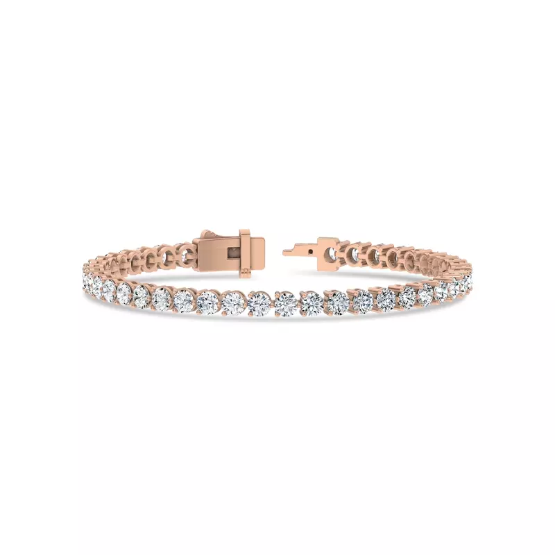 14K Rose Gold Three-Prong Lab Diamond Tennis Bracelet (6 ct. tw.)