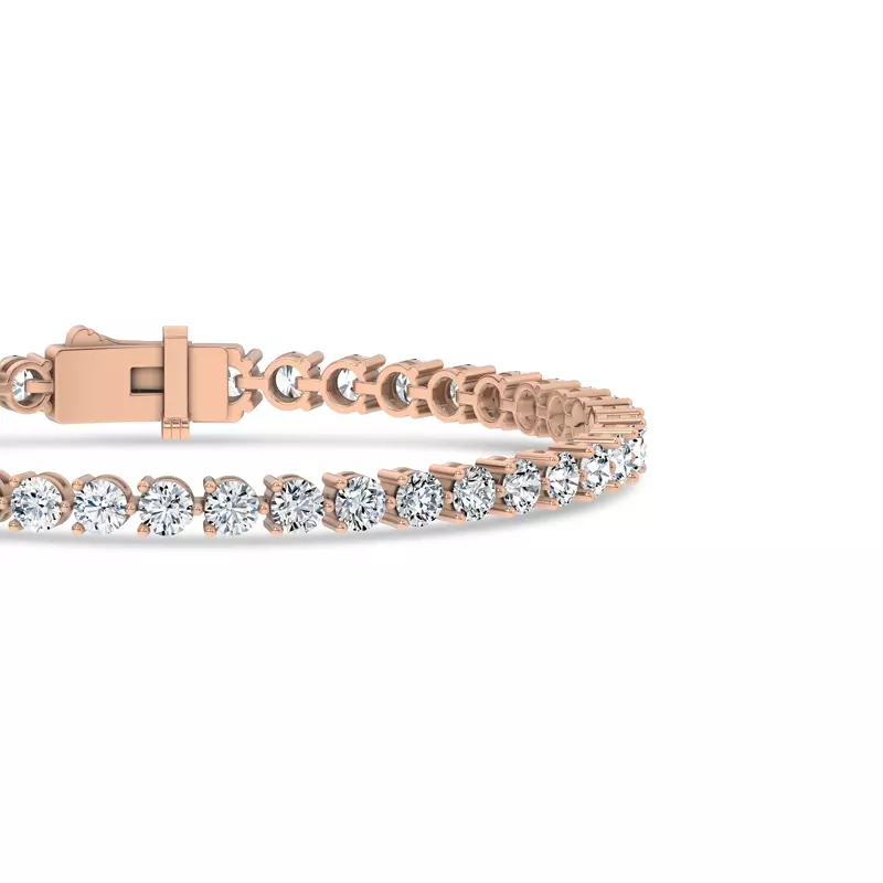 14K Rose Gold Three-Prong Lab Diamond Tennis Bracelet (6 ct. tw.)