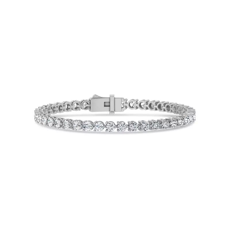 14K White Gold Three-Prong Lab Diamond Tennis Bracelet (6 ct. tw.) - 6.5 In.