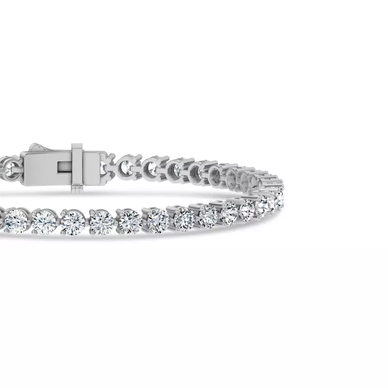 14K White Gold Three-Prong Lab Diamond Tennis Bracelet (6 ct. tw.) - 6.5 In.