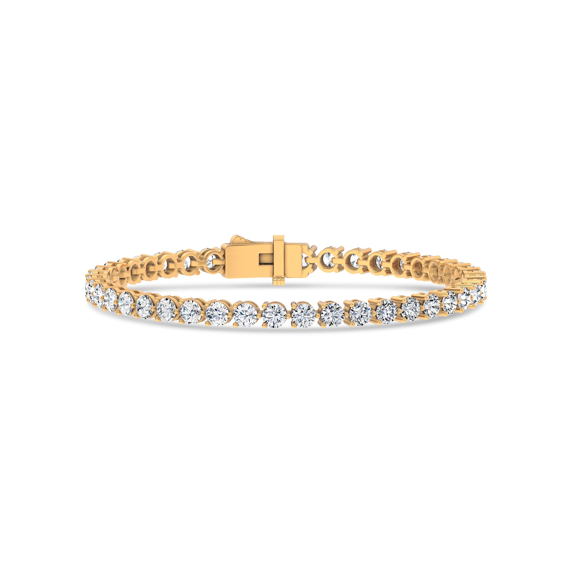 14K Yellow Gold Three-Prong Lab Diamond Tennis Bracelet (6 ct. tw.) - 6.5 In.