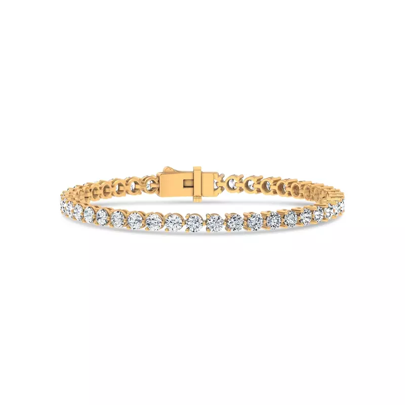 14K Yellow Gold Three-Prong Lab Diamond Tennis Bracelet (6 ct. tw.)