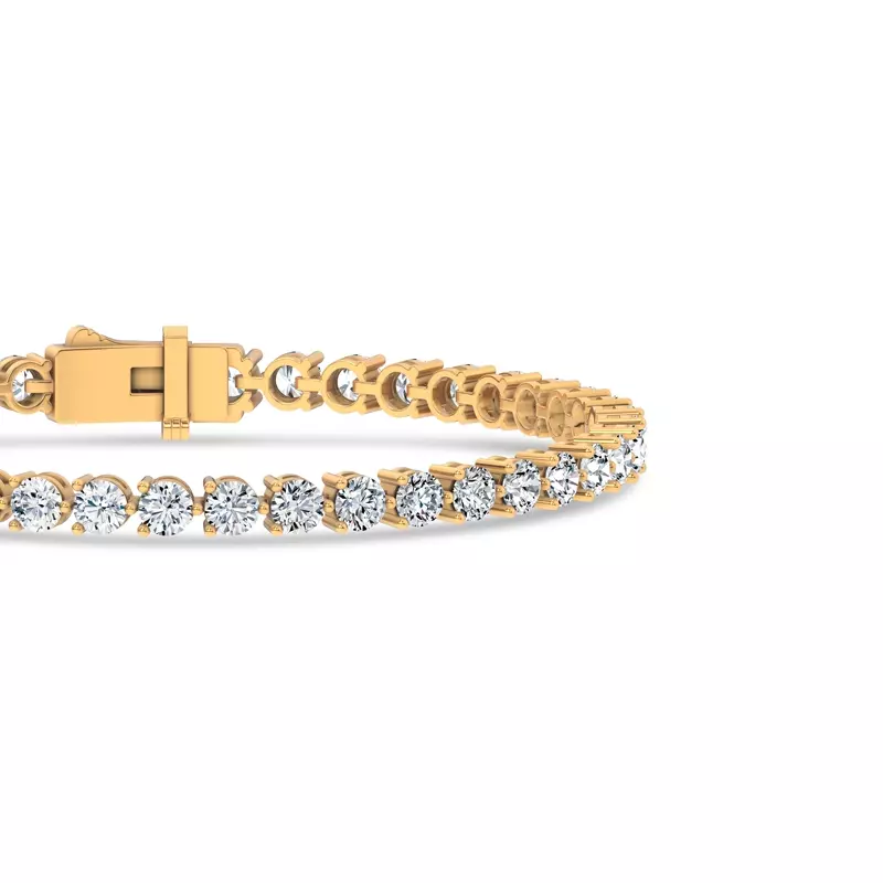 14K Yellow Gold Three-Prong Lab Diamond Tennis Bracelet (6 ct. tw.)