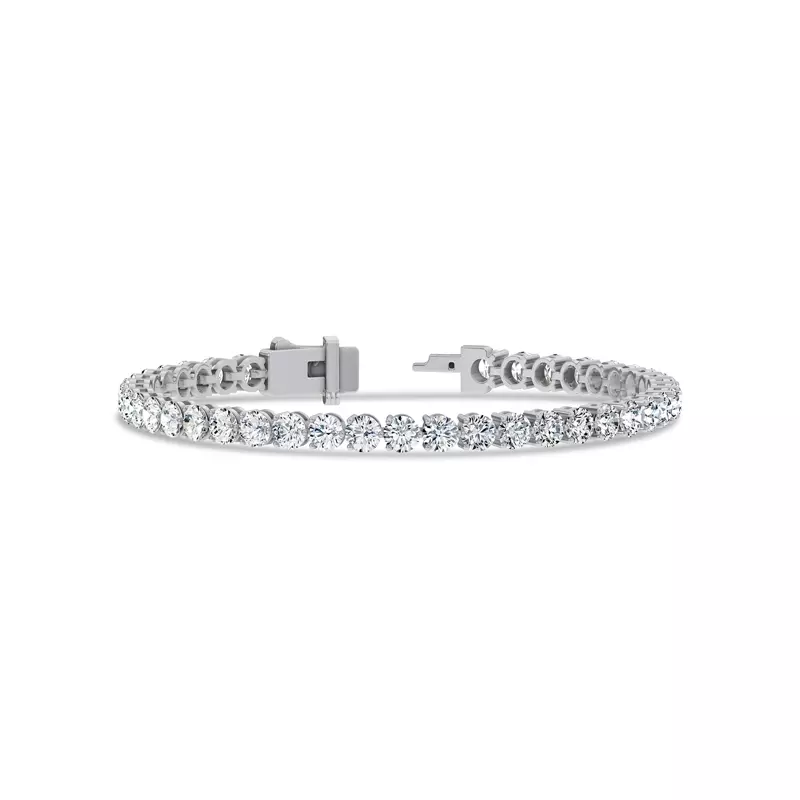 14K White Gold Three-Prong Lab Diamond Tennis Bracelet (7 ct. tw.)