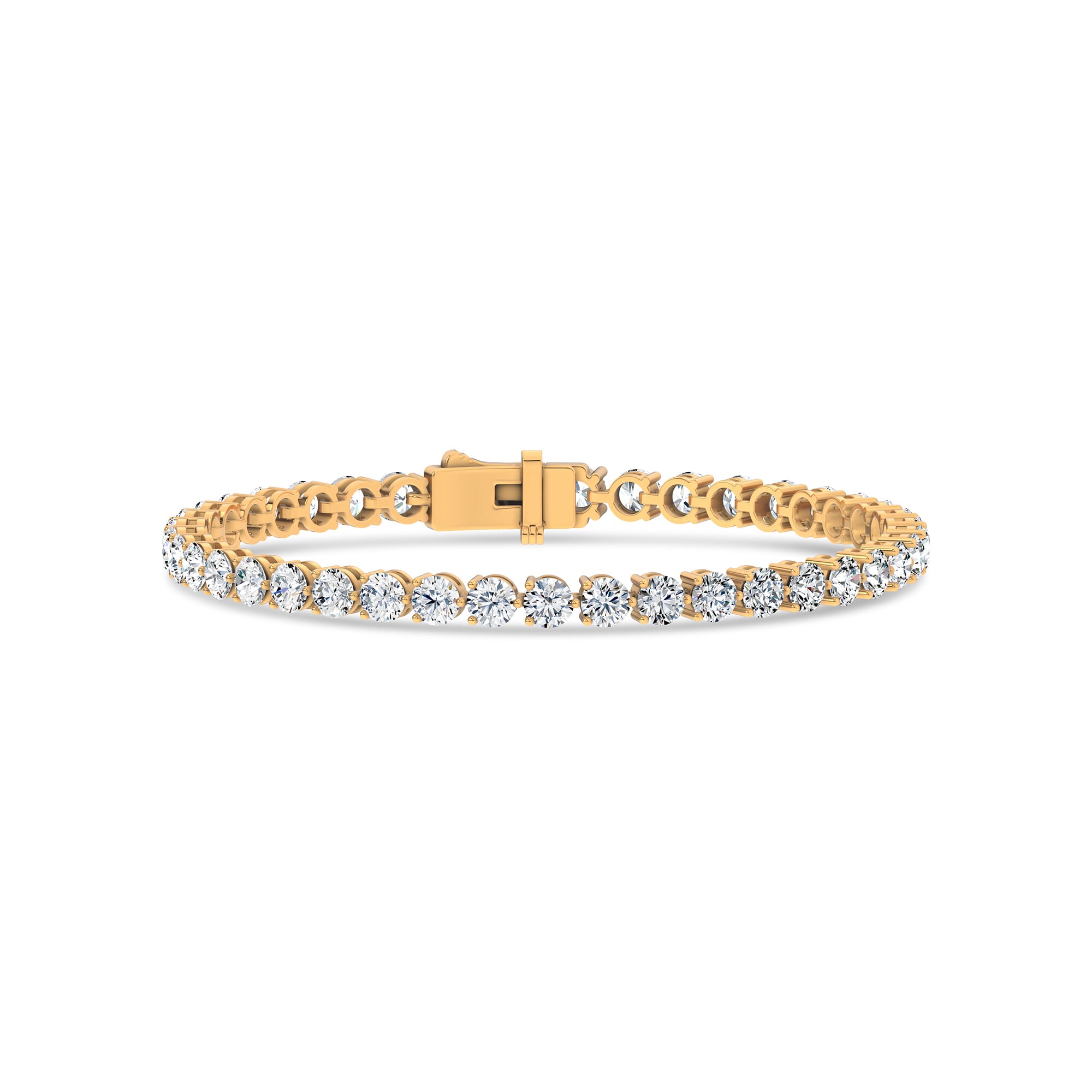 14K Yellow Gold Three-Prong Lab Diamond Tennis Bracelet (7 ct. tw.)