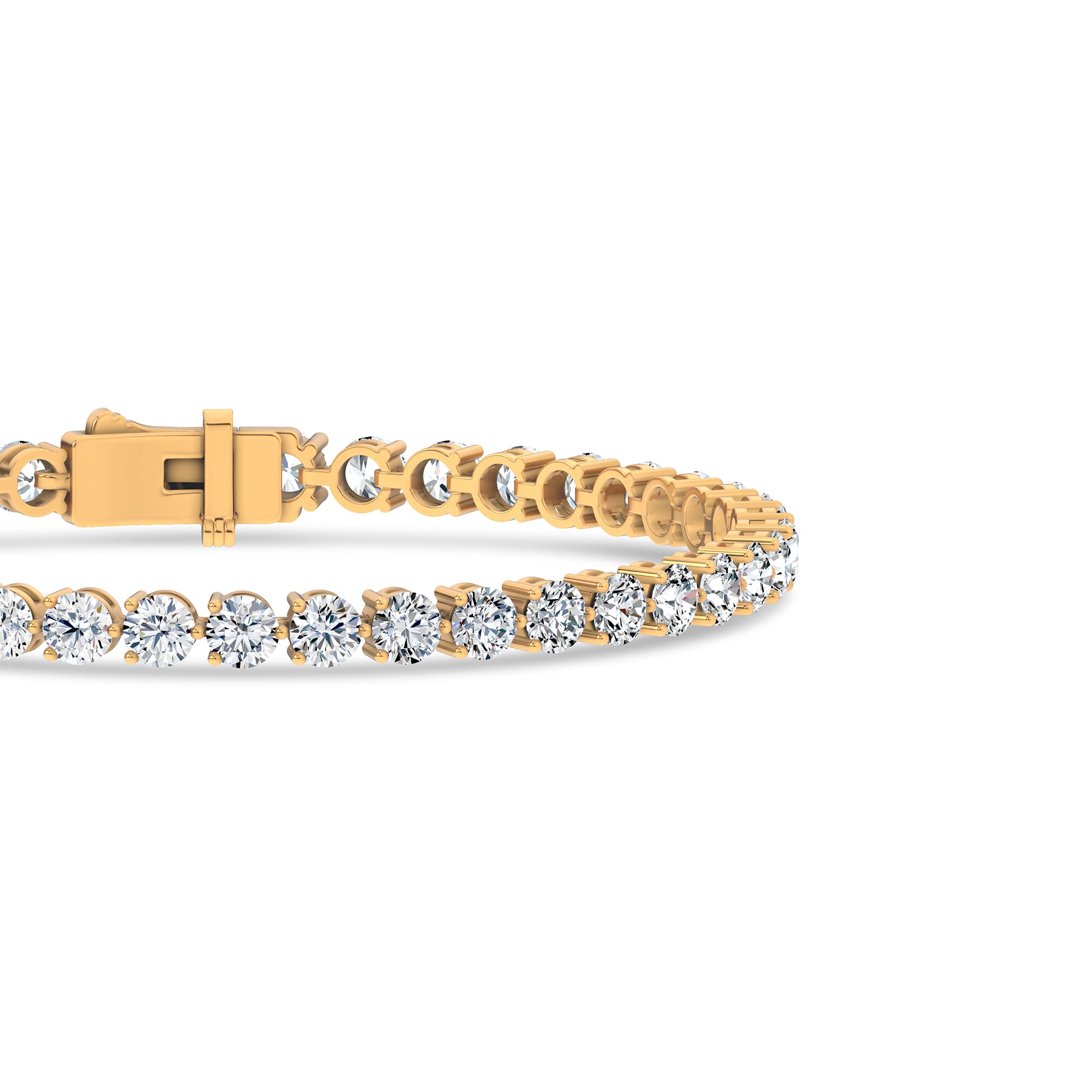 14K Yellow Gold Three-Prong Lab Diamond Tennis Bracelet (7 ct. tw.)