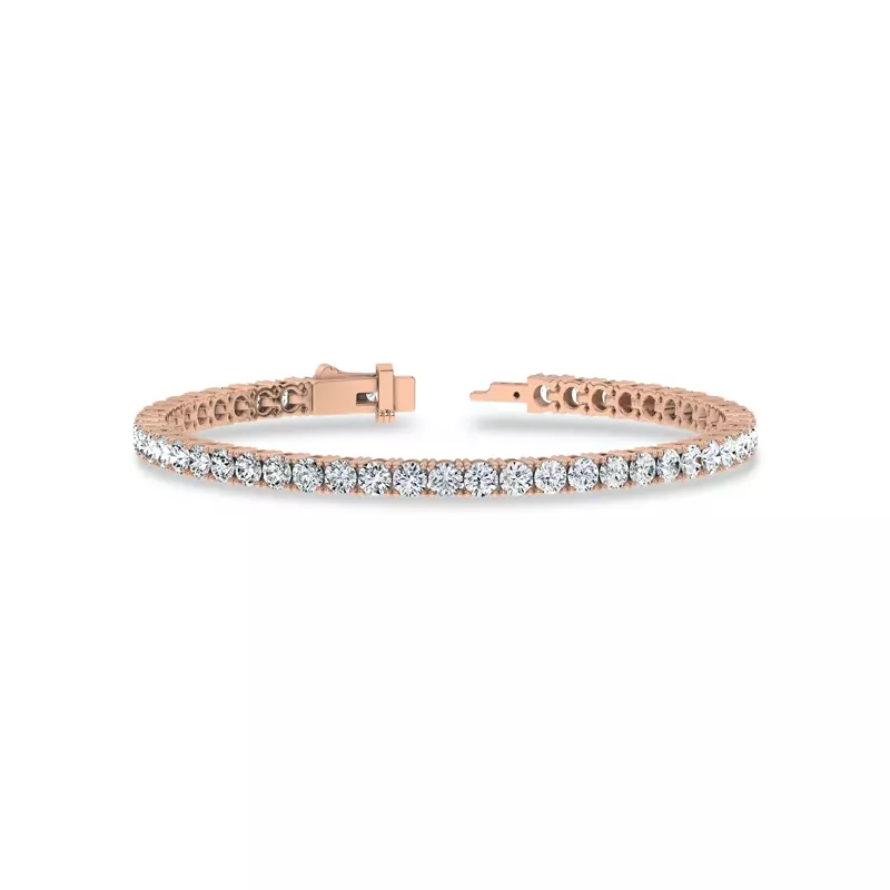 14K Rose Gold Four-Prong Lab Diamond Tennis Bracelet (7 ct. tw.)