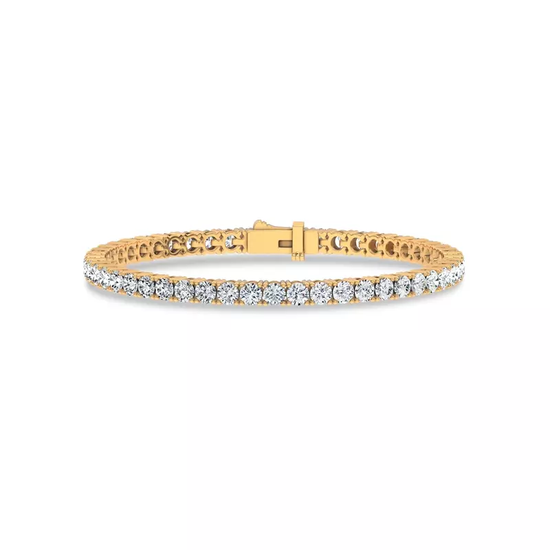 14K Yellow Gold Four-Prong Lab Diamond Tennis Bracelet (7 ct. tw.) - 7.5 In.