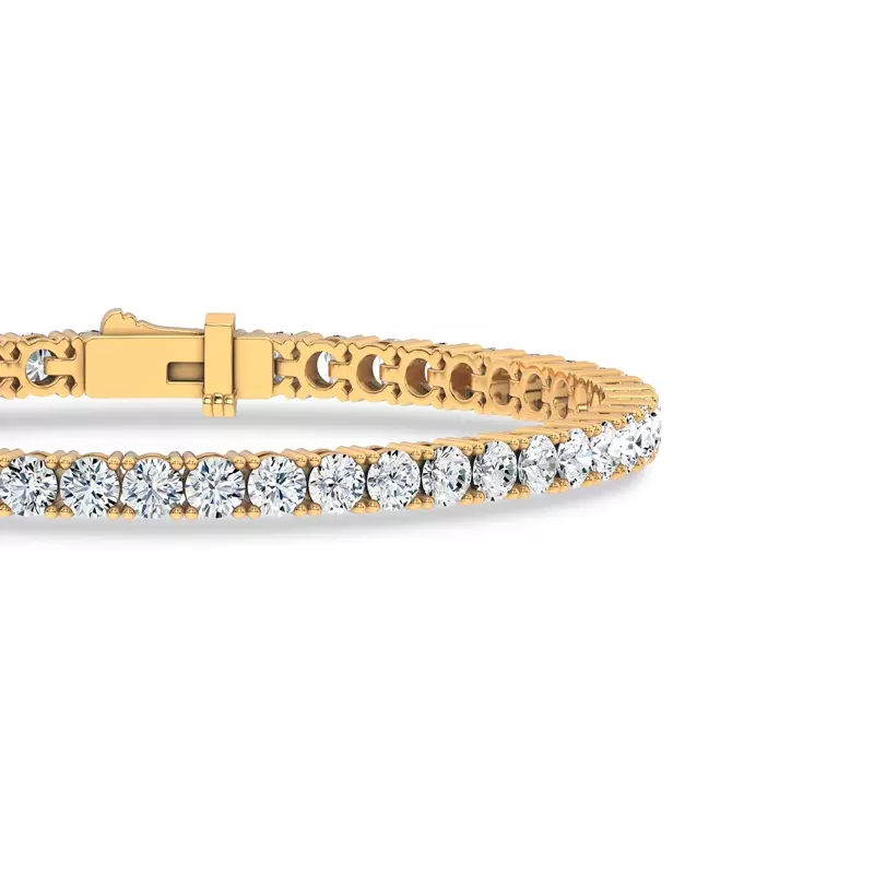 14K Yellow Gold Four-Prong Lab Diamond Tennis Bracelet (7 ct. tw.) - 7.5 In.
