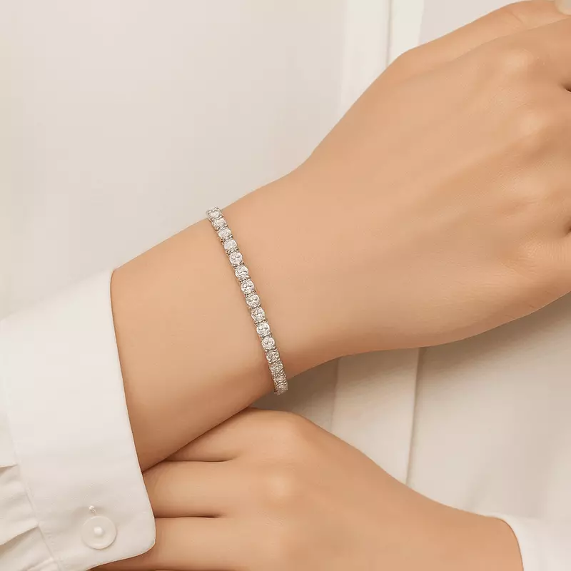 14K Yellow Gold Four-Prong Lab Diamond Tennis Bracelet (7 ct. tw.)