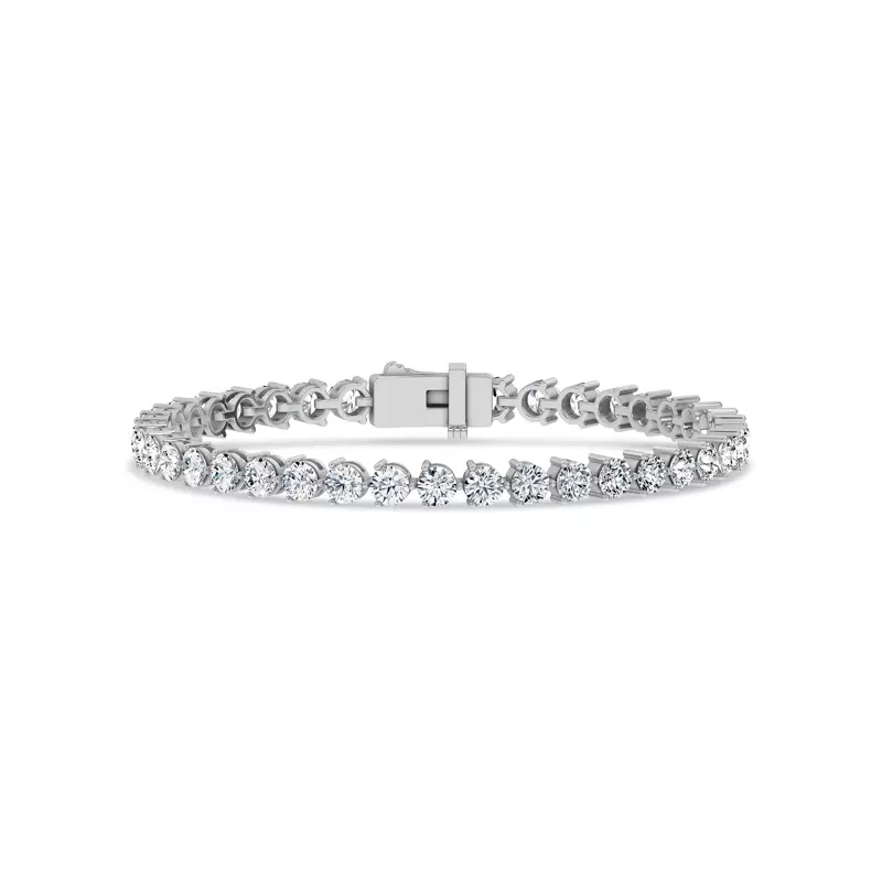 14K White Gold Three-Prong Diamond Tennis Bracelet (8 ct. tw.) - 7.5 In.
