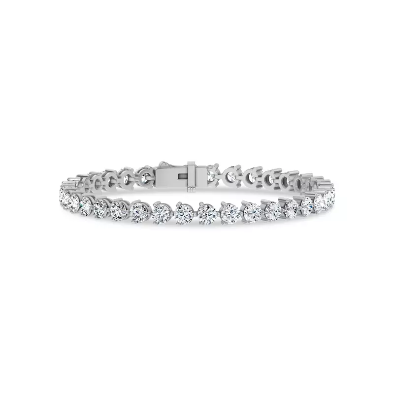 14K White Gold Three-Prong Lab Diamond Tennis Bracelet (9 ct. tw.)