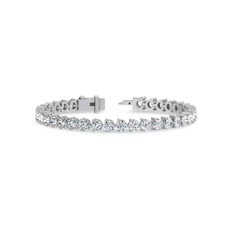 14K White Gold Three-Prong Lab Diamond Tennis Bracelet (9 ct. tw.)