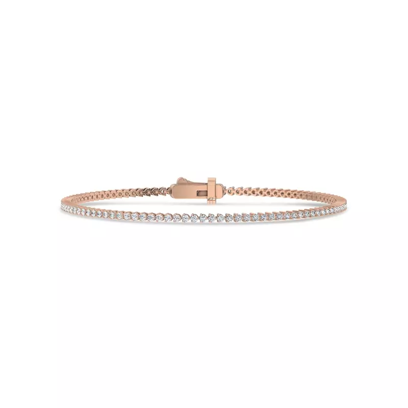 14K Rose Gold Three-Prong Lab Diamond Tennis Bracelet (1 ct. tw.)