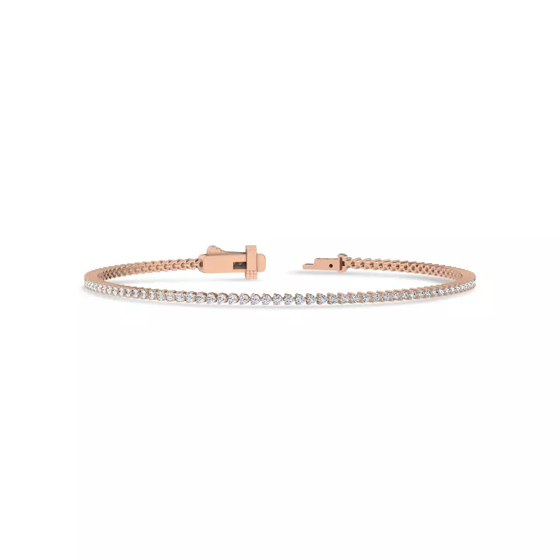 14K Rose Gold Three-Prong Lab Diamond Tennis Bracelet (1 ct. tw.)