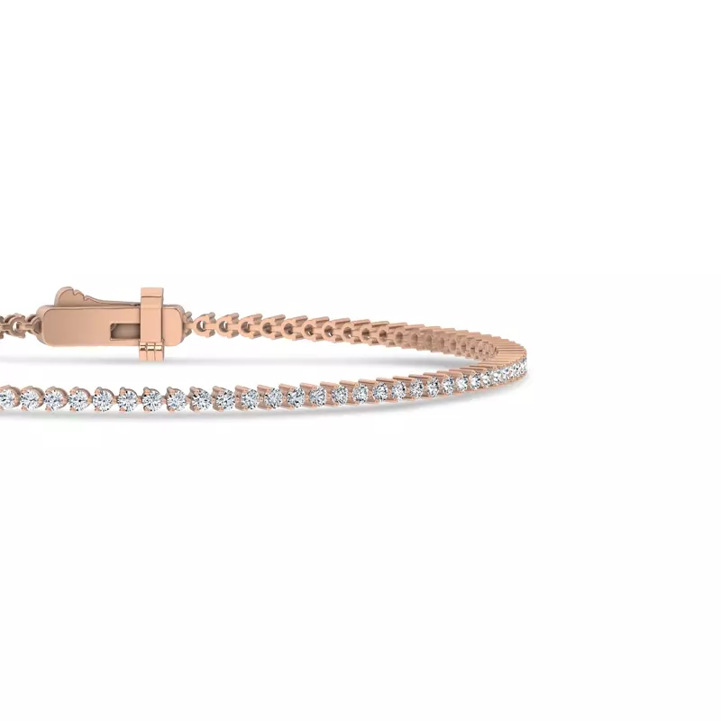 14K Rose Gold Three-Prong Lab Diamond Tennis Bracelet (1 ct. tw.)