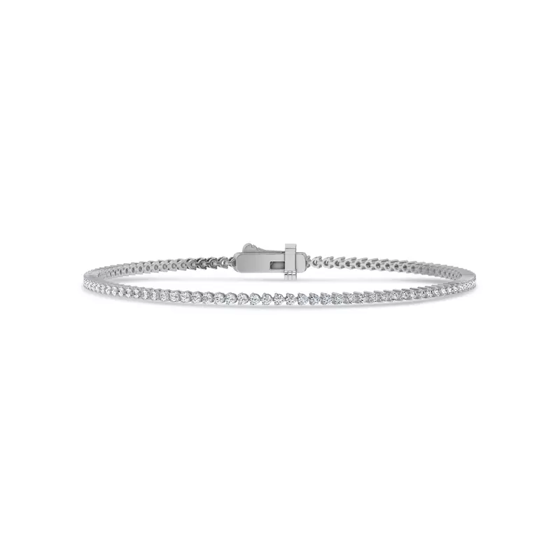 14K White Gold Three-Prong Lab Diamond Tennis Bracelet (1 ct. tw.)