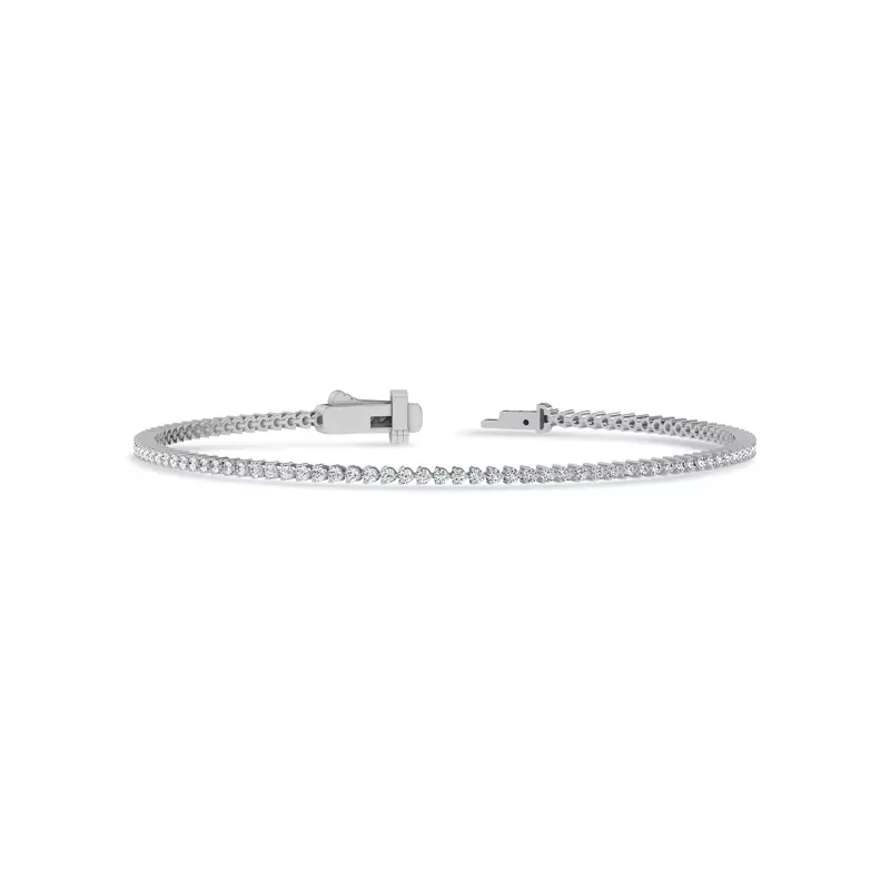 14K White Gold Three-Prong Lab Diamond Tennis Bracelet (1 ct. tw.)