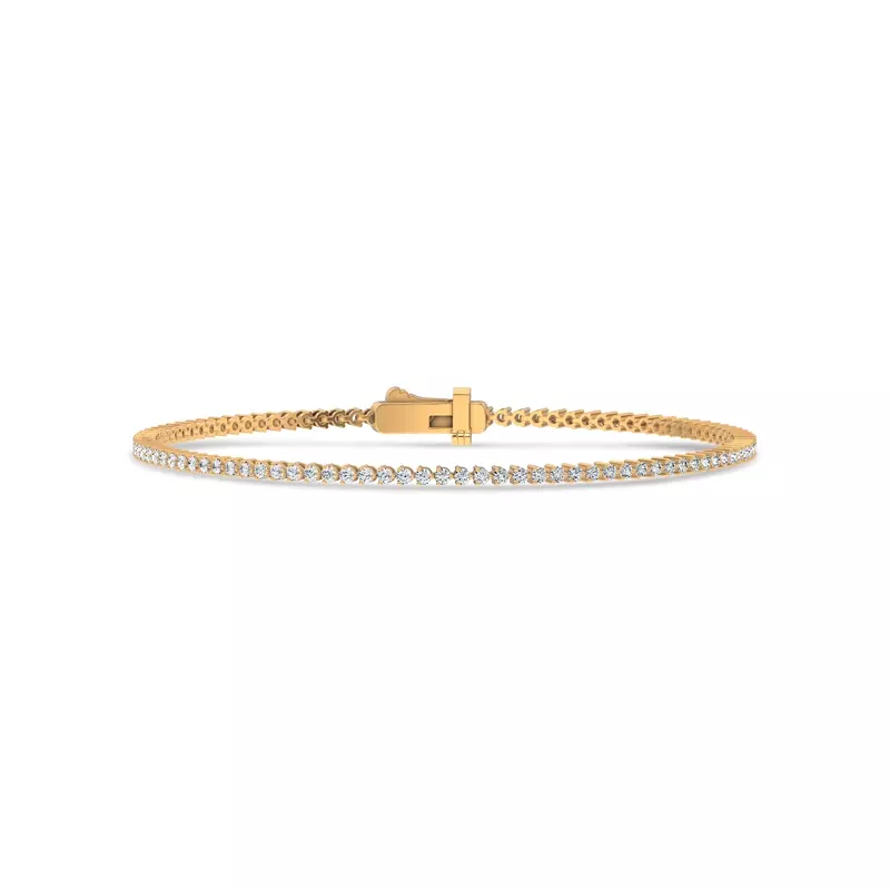 14K Yellow Gold Three-Prong Lab Diamond Tennis Bracelet (1 ct. tw.)