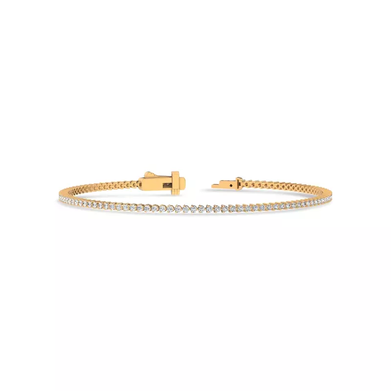 14K Yellow Gold Three-Prong Lab Diamond Tennis Bracelet (1 ct. tw.)