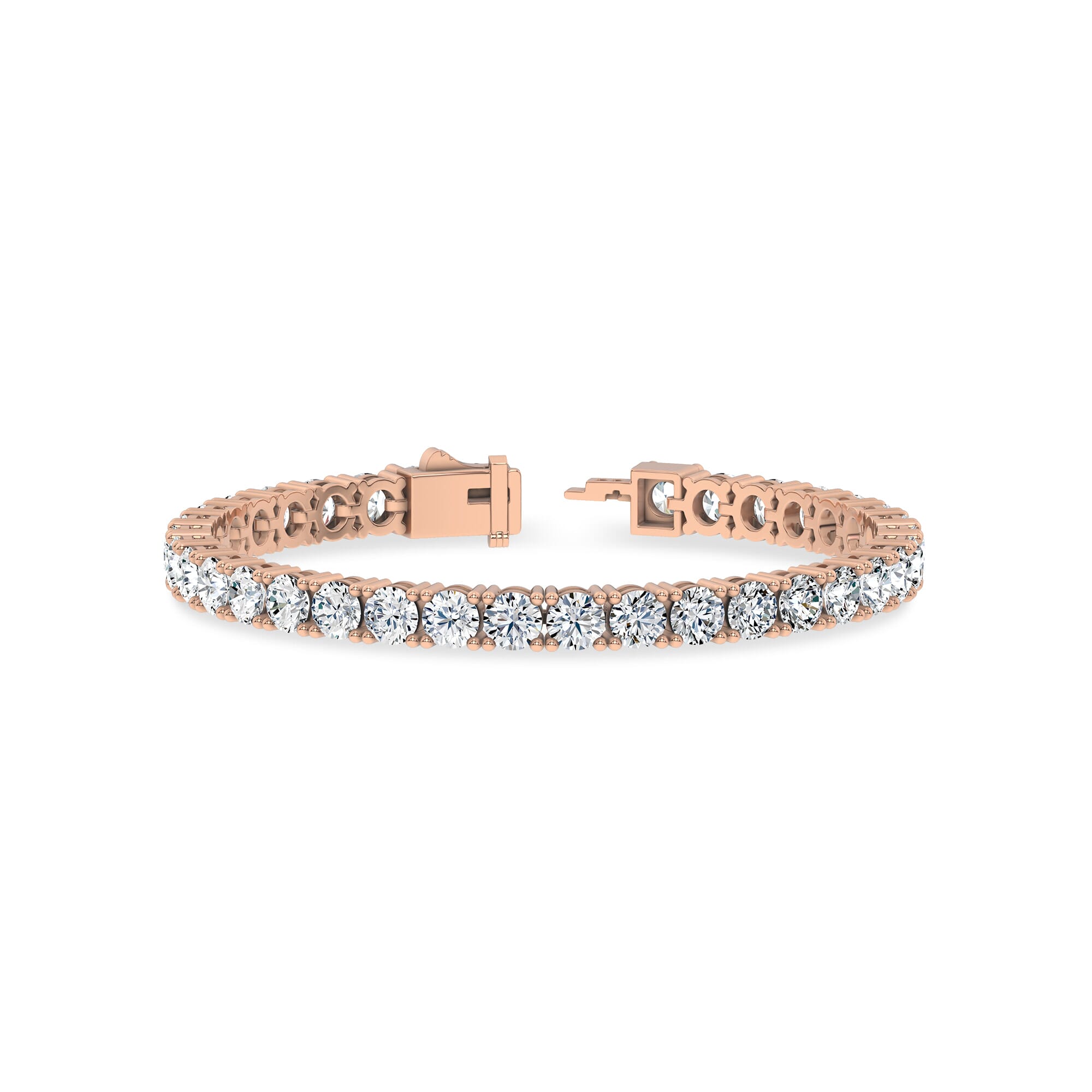 14K Rose Gold Four-Prong Lab Diamond Tennis Bracelet (15 ct. tw.) - 6.5 In.