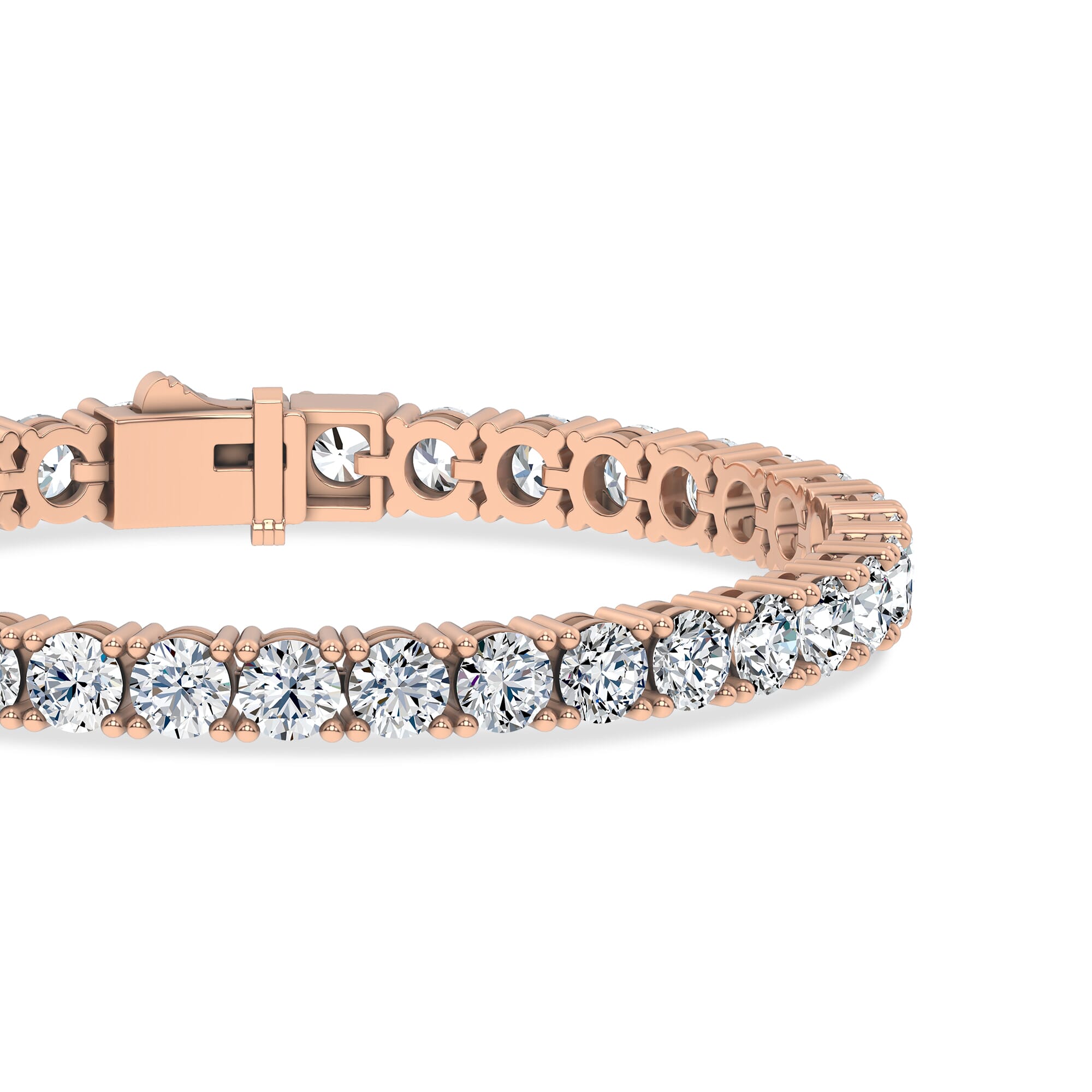 14K Rose Gold Four-Prong Lab Diamond Tennis Bracelet (15 ct. tw.) - 6.5 In.